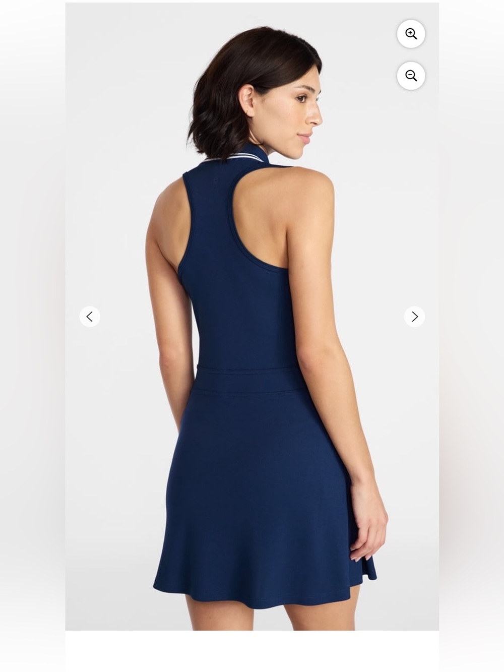 Avia Blue Cove Sleeveless Zip-Front Golf Dress with Contrast Collar - Picture 3 of 7